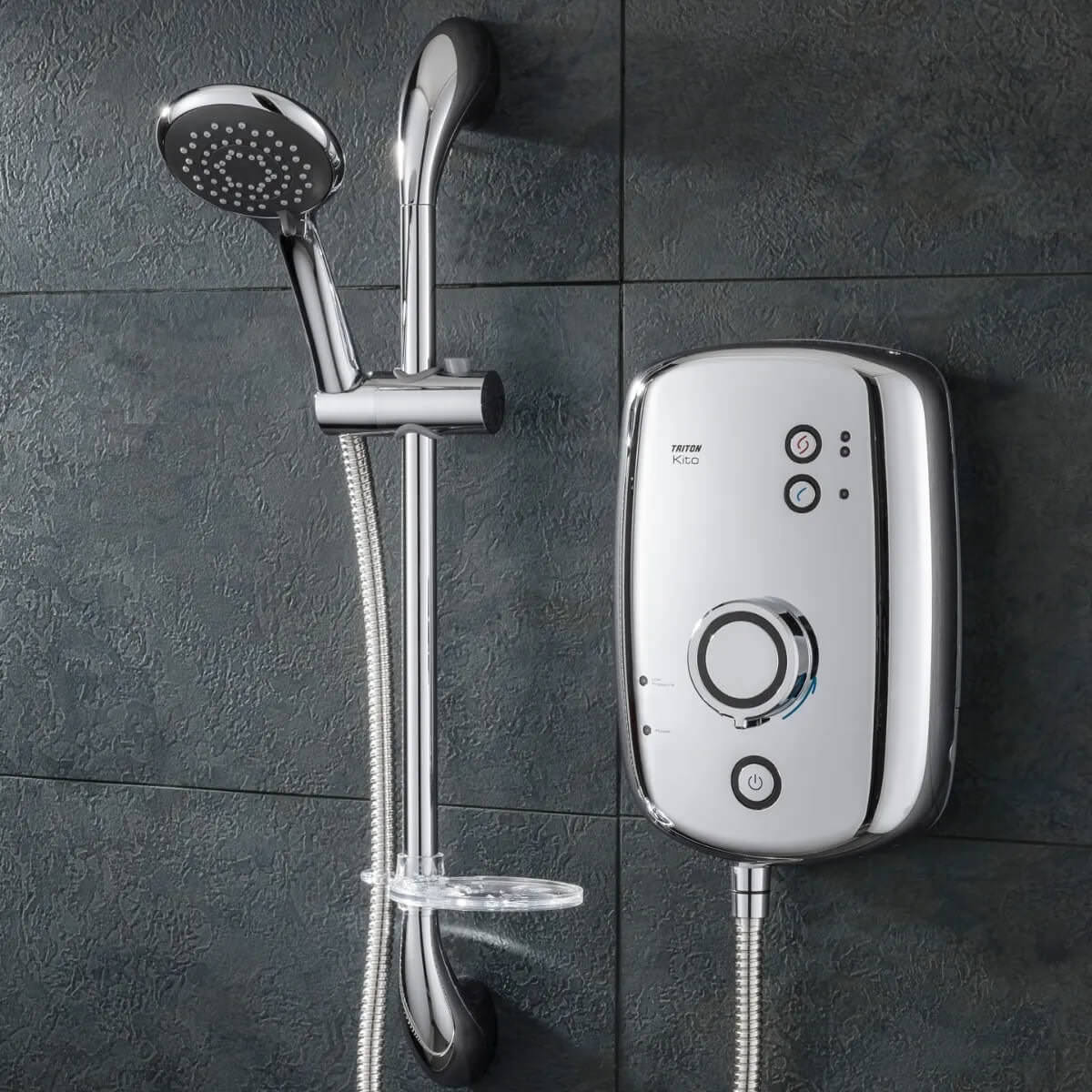Triton Kito Electric Shower with Slide Rail Kit - A-Rated - Chrome