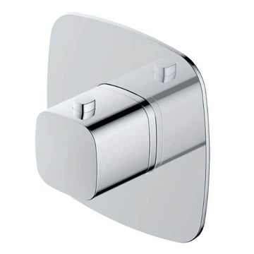 Rak Petit Square Concealed Thermostatic Shower Valve - 1 Outlet - 1 Control - Knob Handle