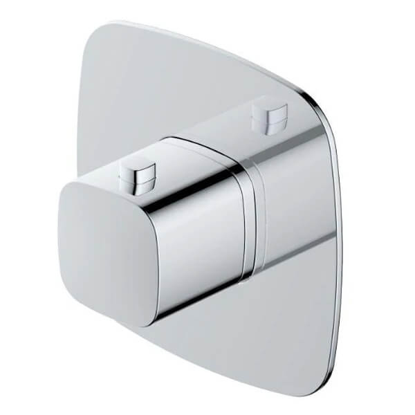 Rak Petit Square Concealed Thermostatic Shower Valve - 1 Outlet - 1 Control - Knob Handle