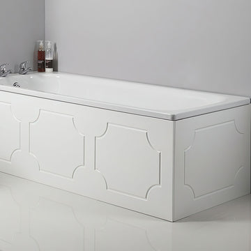 Tavistock Milton traditional white front bath panel by Tuskan Tiles, waterproof and designed for classic bathroom decor.