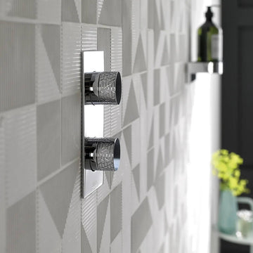 Vado Omika Chrome Concealed Thermostatic Shower Valve - Rectangular Trim - 2 Control