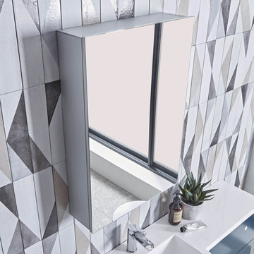Tavistock Balance Rectangular Aluminium Mirrored Cabinet - 440 x 650mm - Tuskan Tiles
