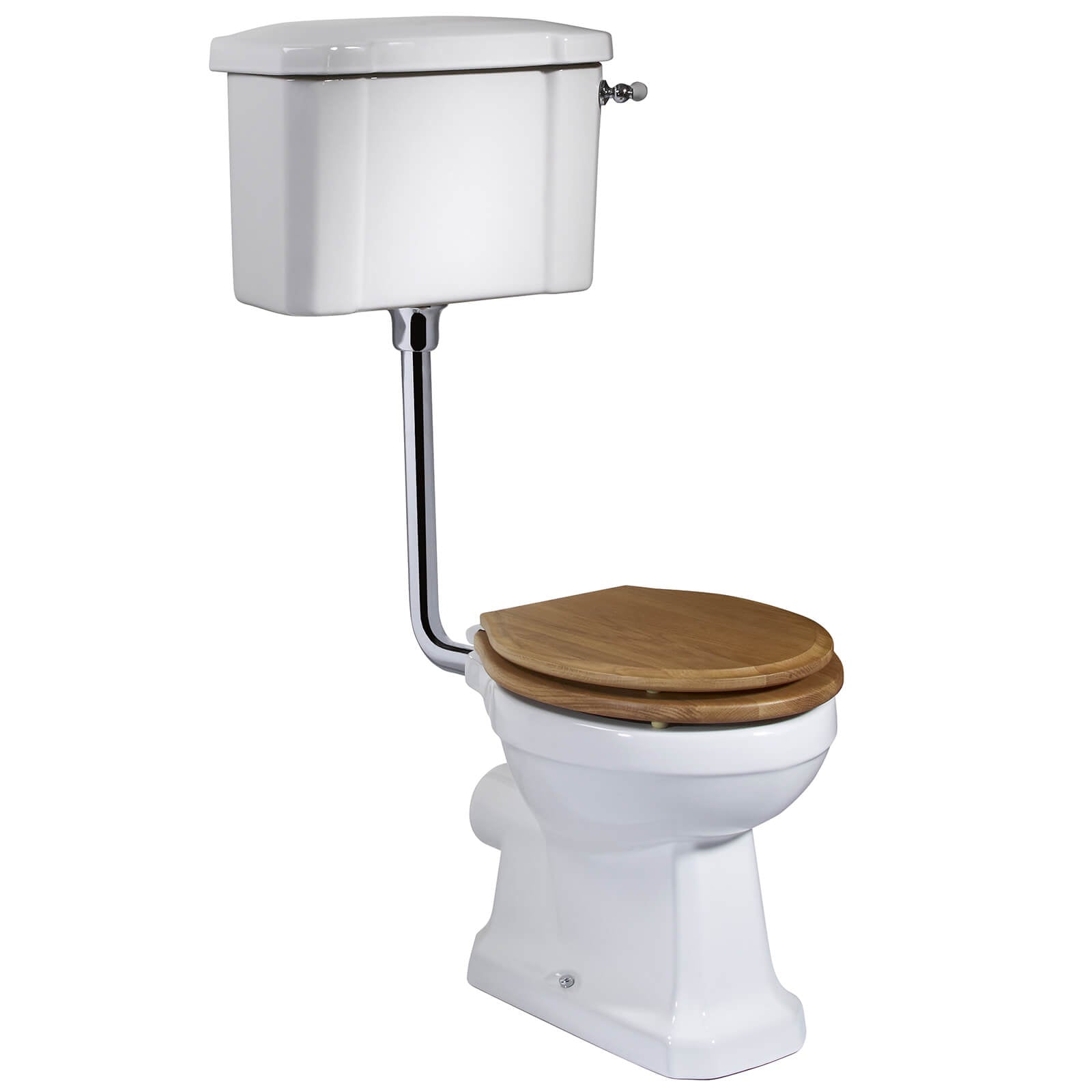 White Tavistock Vitoria traditional WC pan with low level cistern, 481x450mm, featuring classic design for bathroom decor.