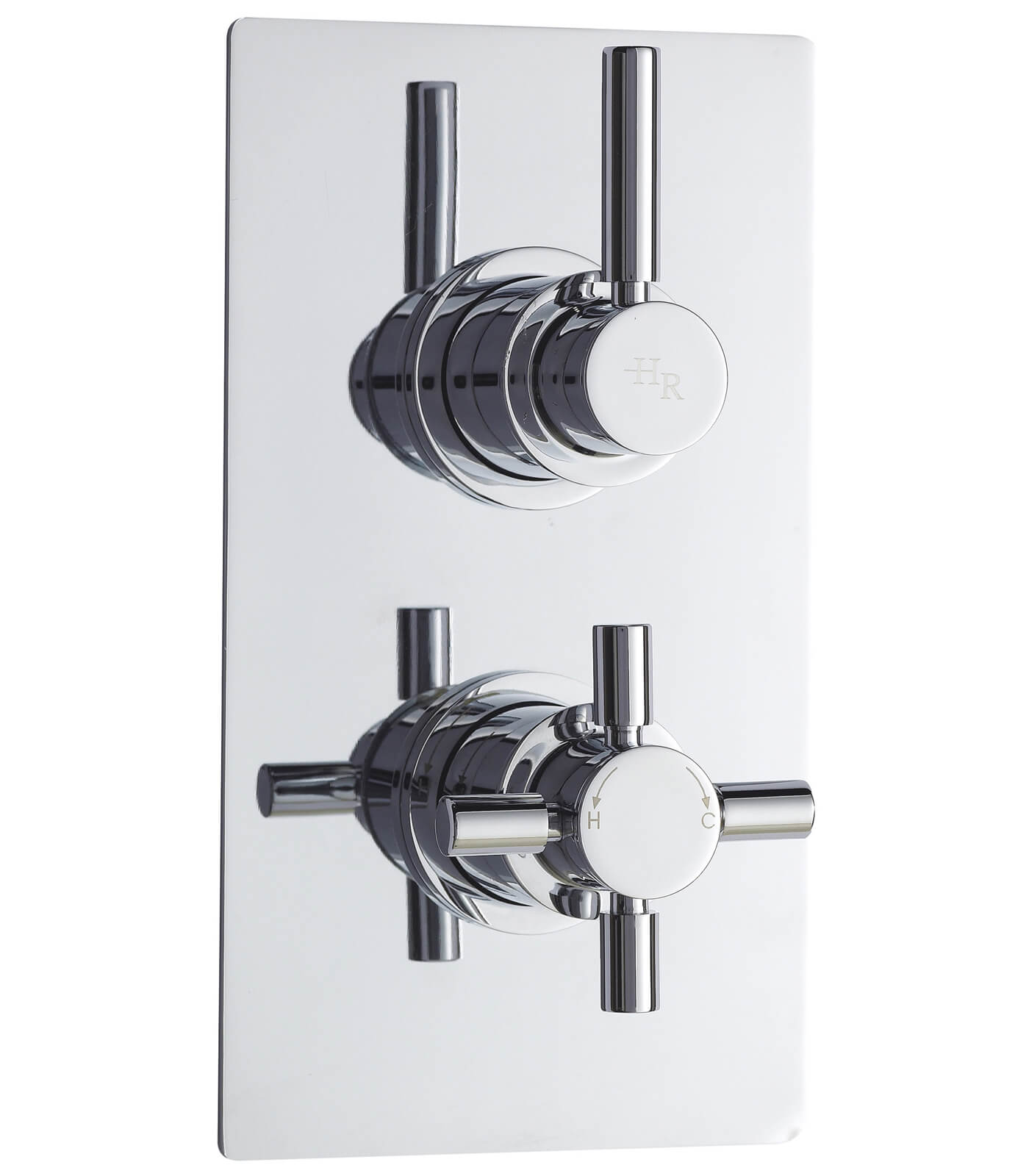 Hudson Reed Tec Pura Concealed Thermostatic Shower Valve - Rectangular Trim - 2 Control