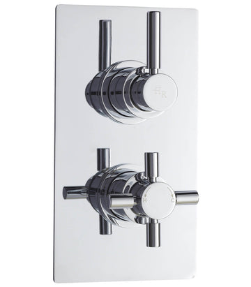 Hudson Reed Tec Pura Concealed Thermostatic Shower Valve - Rectangular Trim - 2 Control