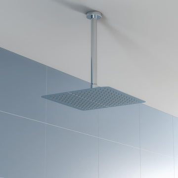 Vado Aquablade Chrome Slimline Square Shower Head - Rain Spray - Fixed