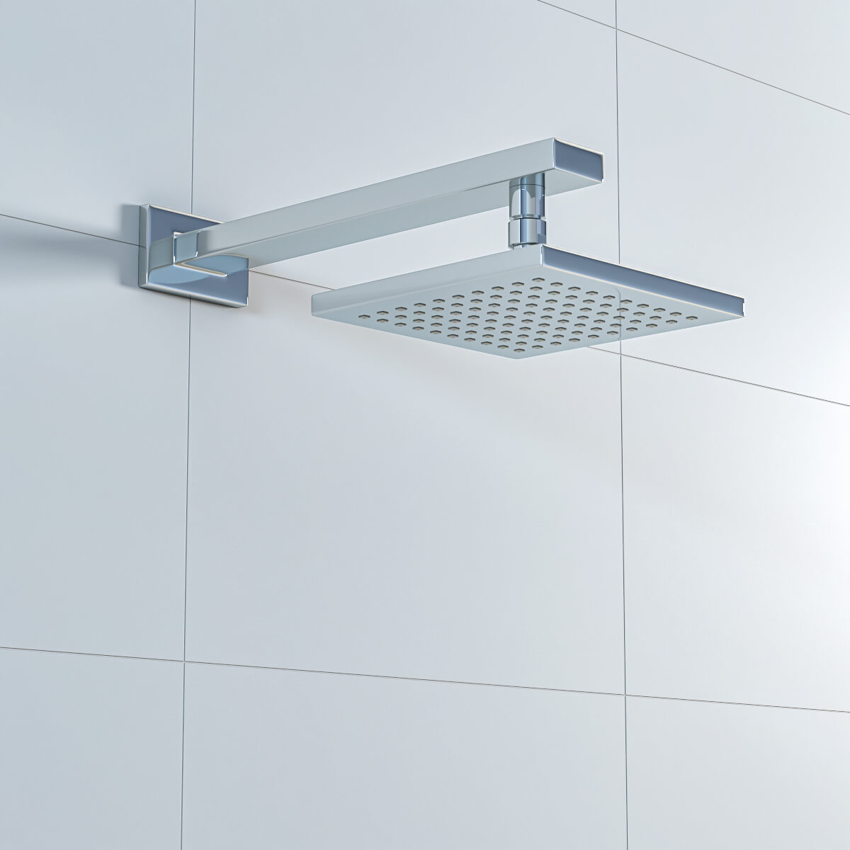 Nuie Brass and ABS Fixed Shower Head - Chrome - 200 x 200mm
