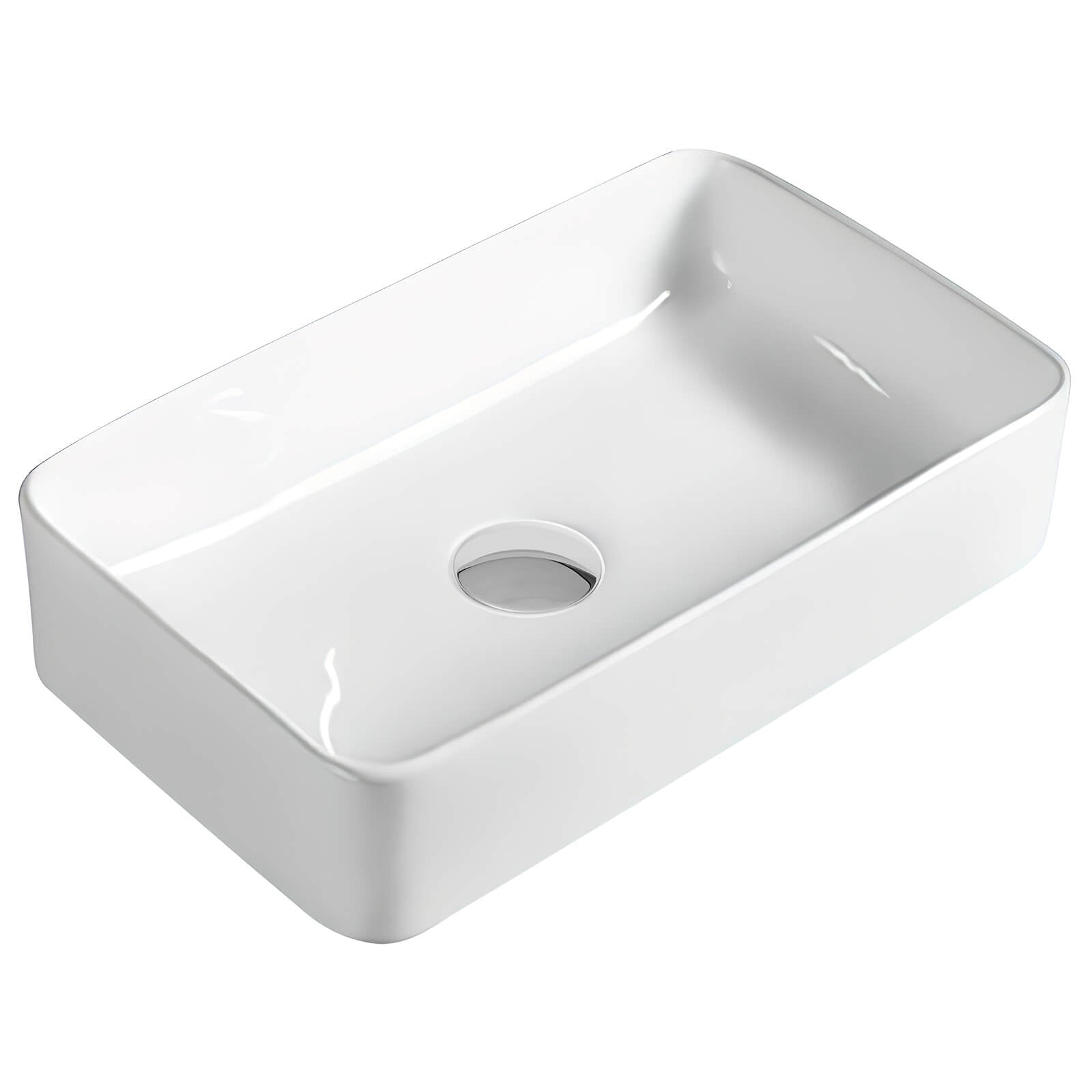 Hudson Reed Vessel 460 x 230mm Rectangular Countertop Basin White