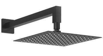 Aqua Edition Matt Black Ultra-Thin Square Fixed Overhead Rainshower