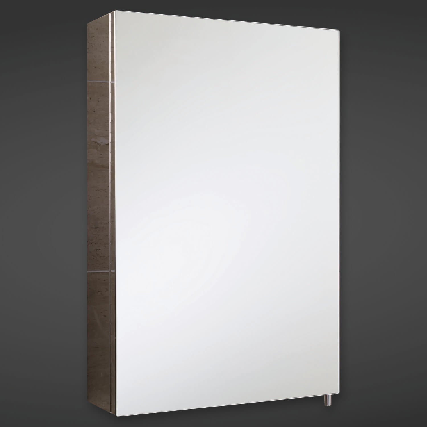 RAK Cube Stainless Steel Mirrored Cabinet - Pin Handle - 400 x 600mm - Tuskan Tiles