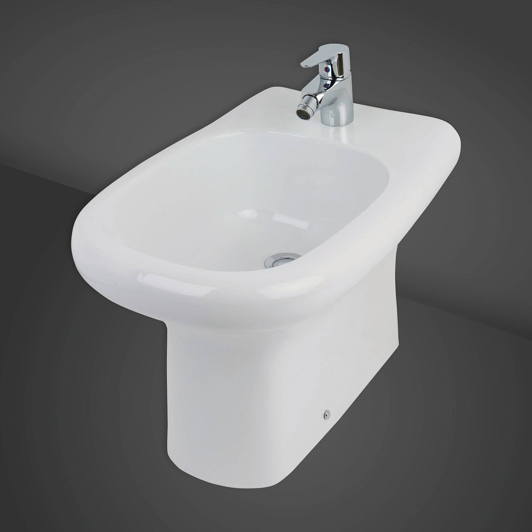 Tuskan Tiles RAK Compact Special Needs back to wall bidet with 510mm projection, white ceramic bathroom fixture.