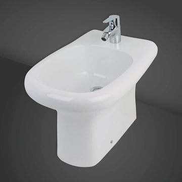 Tuskan Tiles RAK Compact Special Needs back to wall bidet with 510mm projection, white ceramic bathroom fixture.