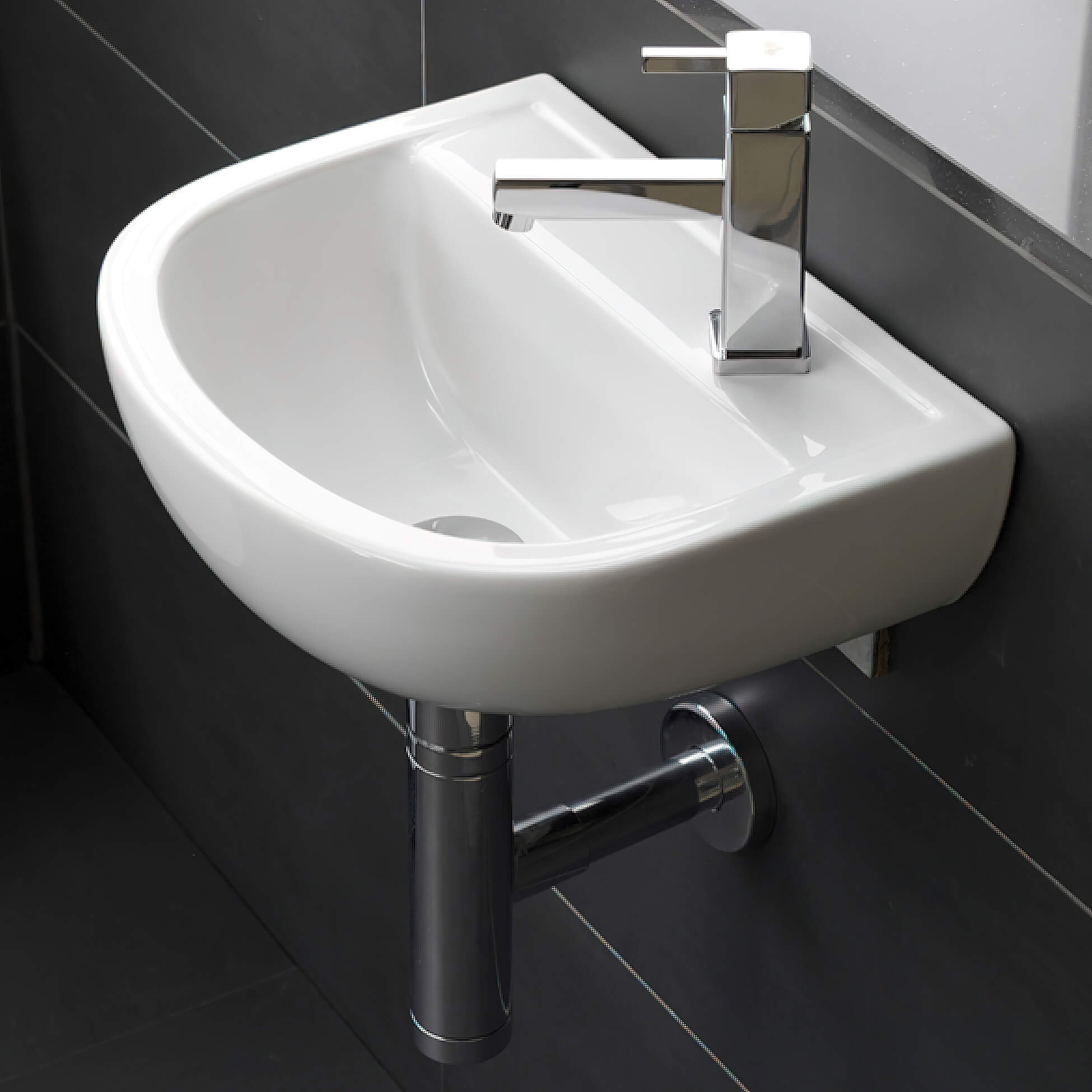 RAK Compact Special Needs 380mm White Wall Hung Basin