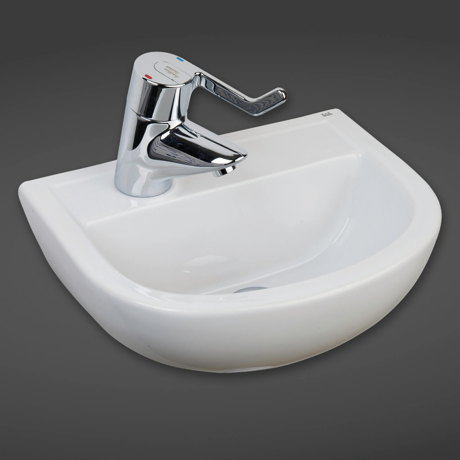 RAK Compact Special Needs 380mm White Wall Hung Basin