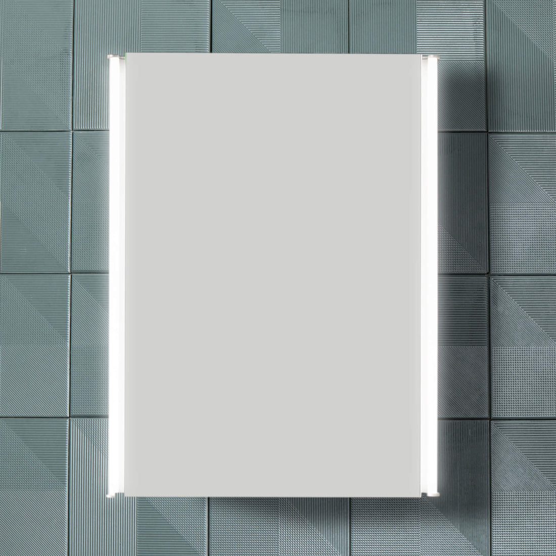 Tavistock Rectangular Aluminium Mirrored Cabinet with LED Light - 440 x 650mm - Tuskan Tiles