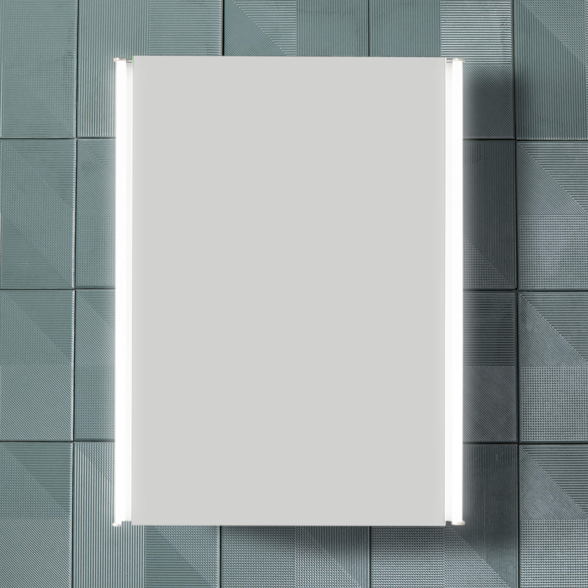 Tavistock Rectangular Aluminium Mirrored Cabinet with LED Light - 440 x 650mm - Tuskan Tiles