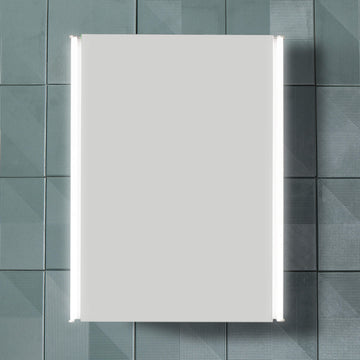 Tavistock Rectangular Aluminium Mirrored Cabinet with LED Light - 440 x 650mm - Tuskan Tiles
