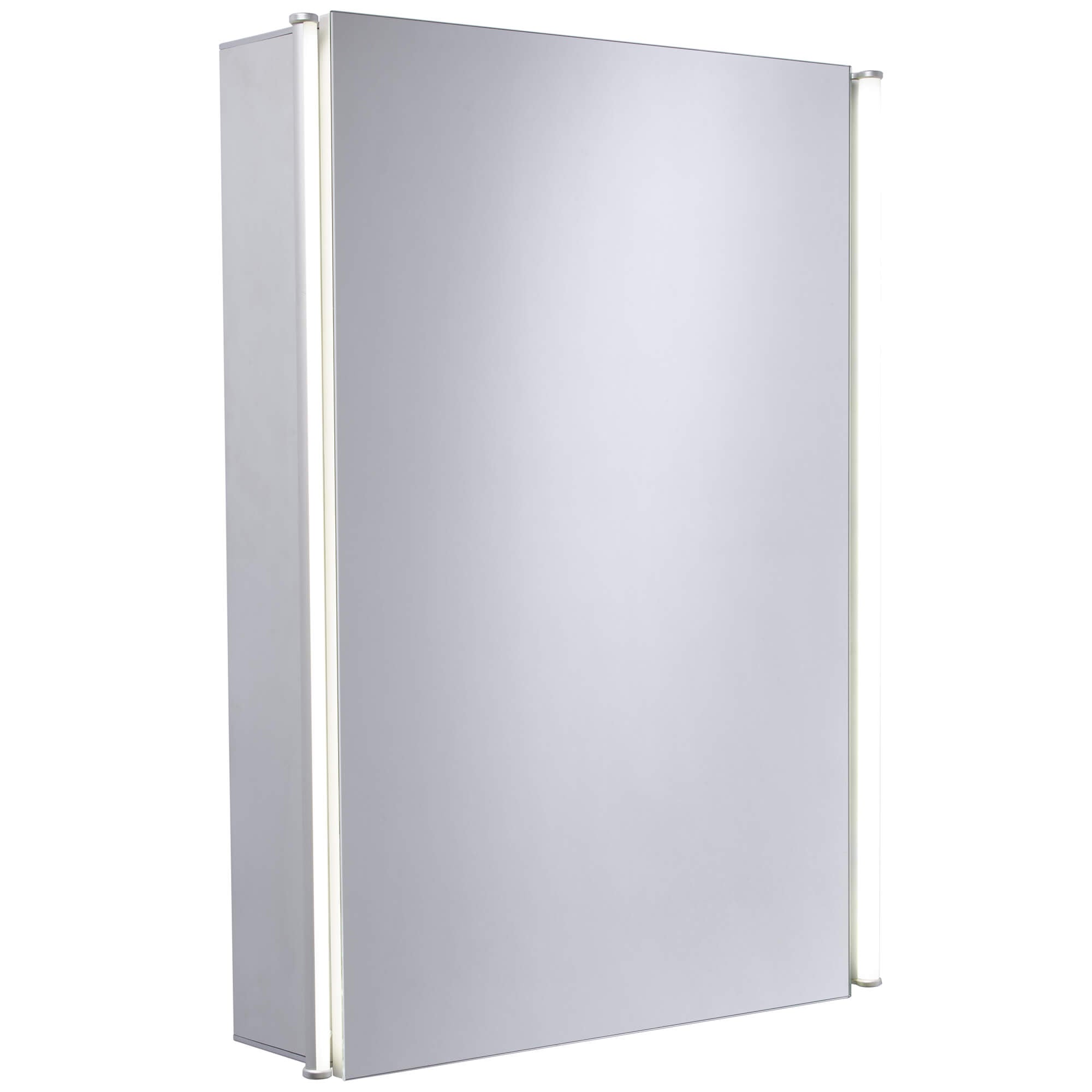 Tavistock Rectangular Aluminium Mirrored Cabinet with LED Light - 440 x 650mm - Tuskan Tiles