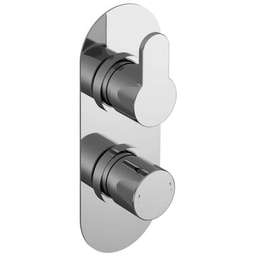 Nuie Arvan Contemporary Concealed Thermostatic Shower Valve - Oval Trim - 2 Control