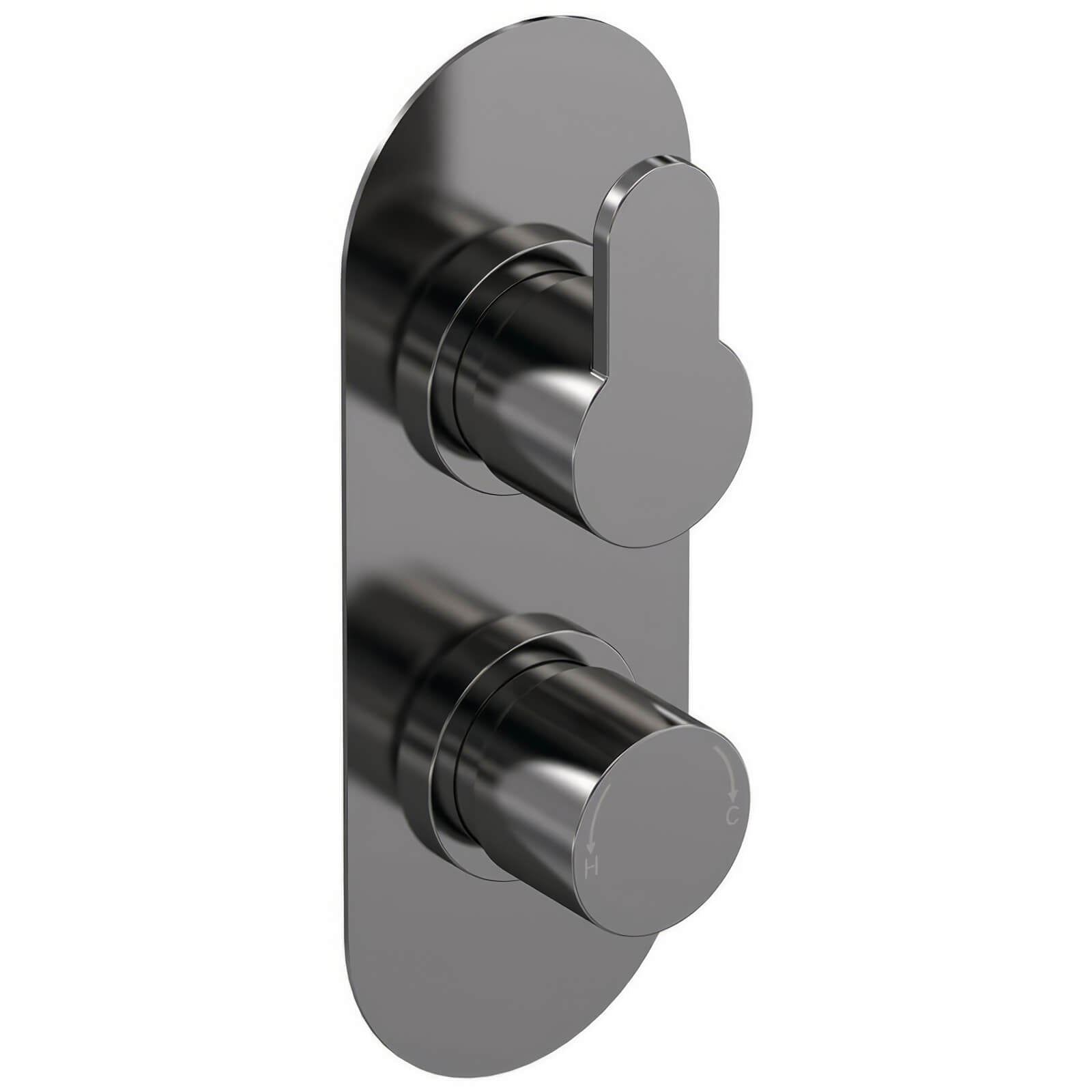 Nuie Arvan Contemporary Concealed Thermostatic Shower Valve - Oval Trim - 2 Control