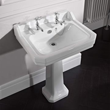 Tavistock Vitoria 610mm Ceramic Basin And Full Pedestal