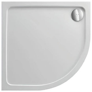 JT Fusion Upstand White Quadrant Shower Tray with Waste - ABS-Capped Acrylic Stone Resin