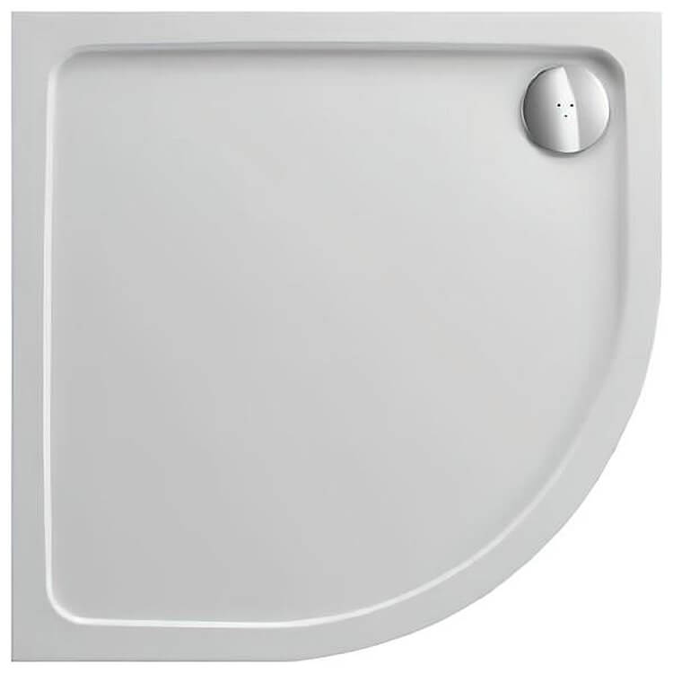JT Fusion Upstand White Quadrant Shower Tray with Waste - ABS-Capped Acrylic Stone Resin