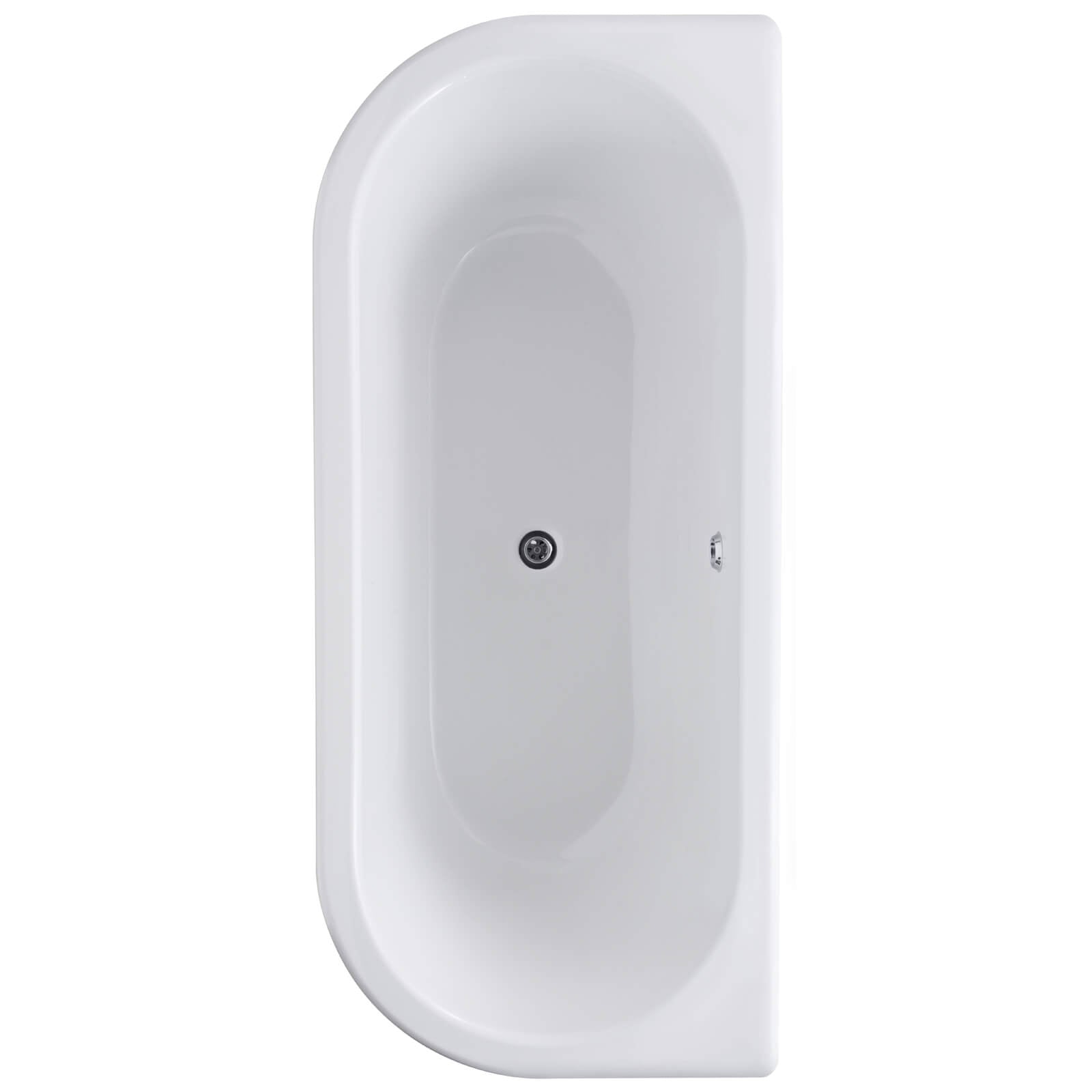 Traditional white acrylic Kenton back to wall roll top bath with legs, 1700x750mm, showcasing its elegant design and classic style.