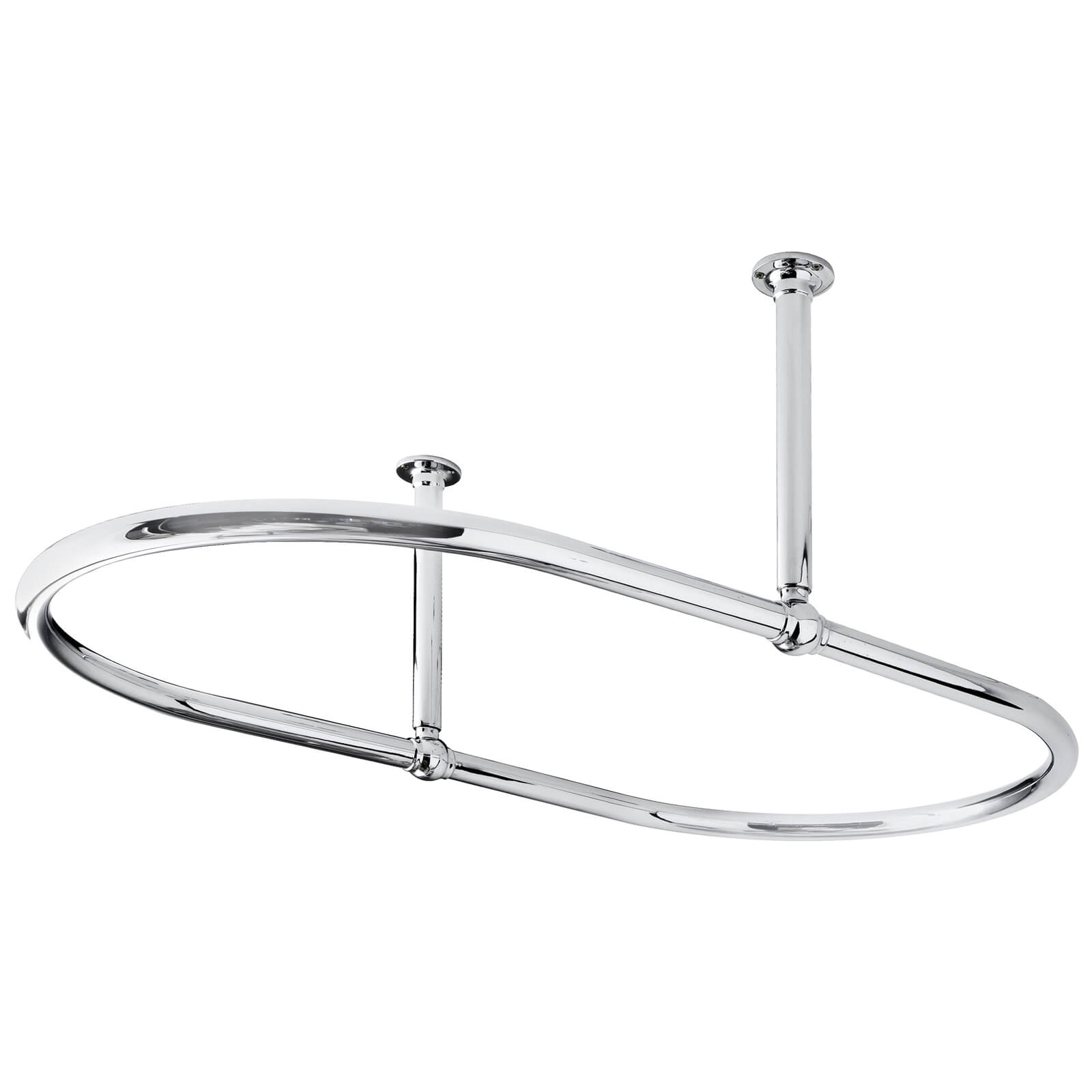Chrome oval-shaped shower ring from Hudson Reed, designed for bathroom shower curtains, with a polished finish.