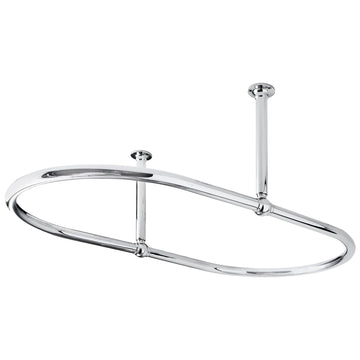 Chrome oval-shaped shower ring from Hudson Reed, designed for bathroom shower curtains, with a polished finish.