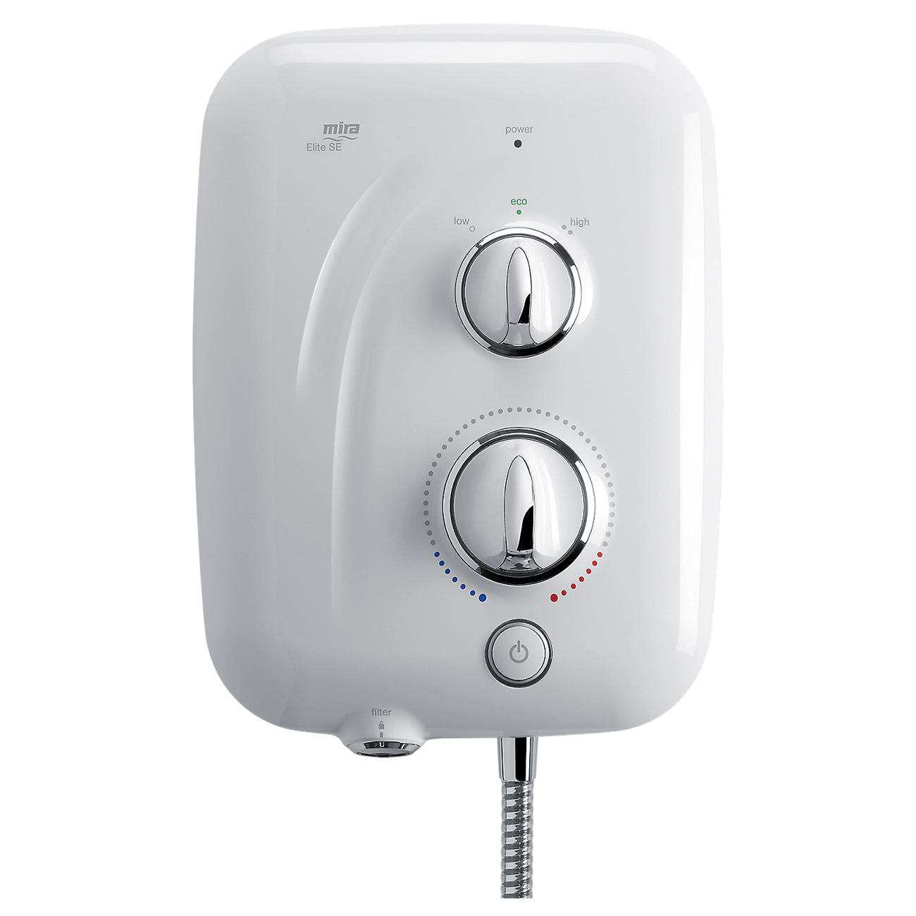 Mira Elite SE Electric Pumped Shower with Slide Rail Kit - White and Chrome