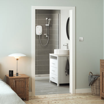 Mira Vigour Manual Power Shower White And Chrome