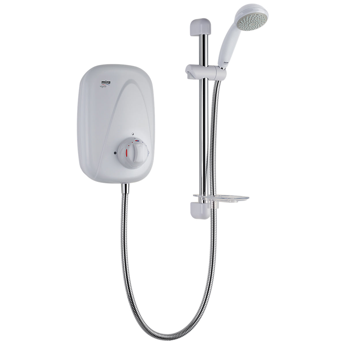 Mira Vigour Manual Power Shower White And Chrome