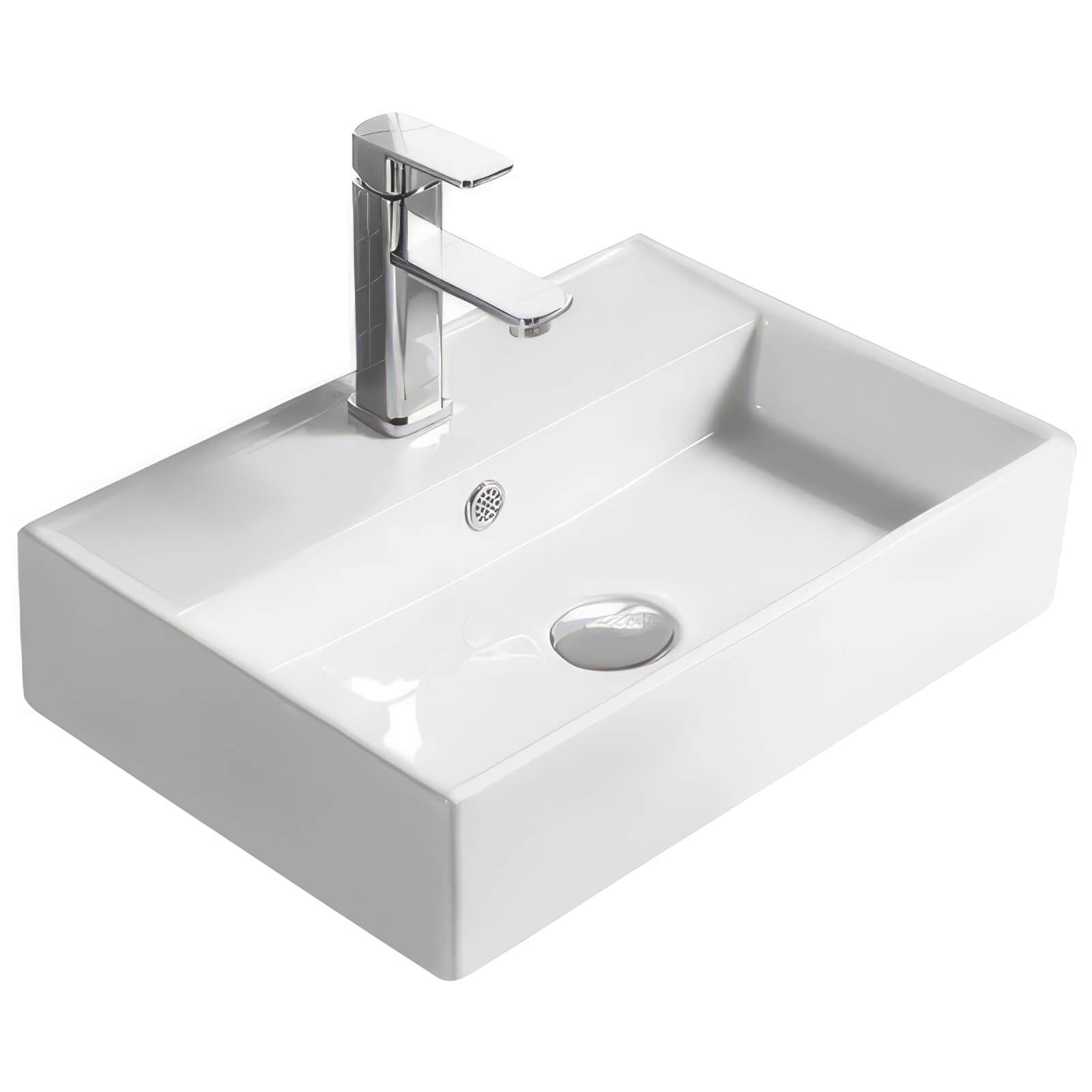 Hudson Reed Vessel 505 x 355mm Rectangular Countertop Basin White