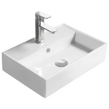 Hudson Reed Vessel 505 x 355mm Rectangular Countertop Basin White