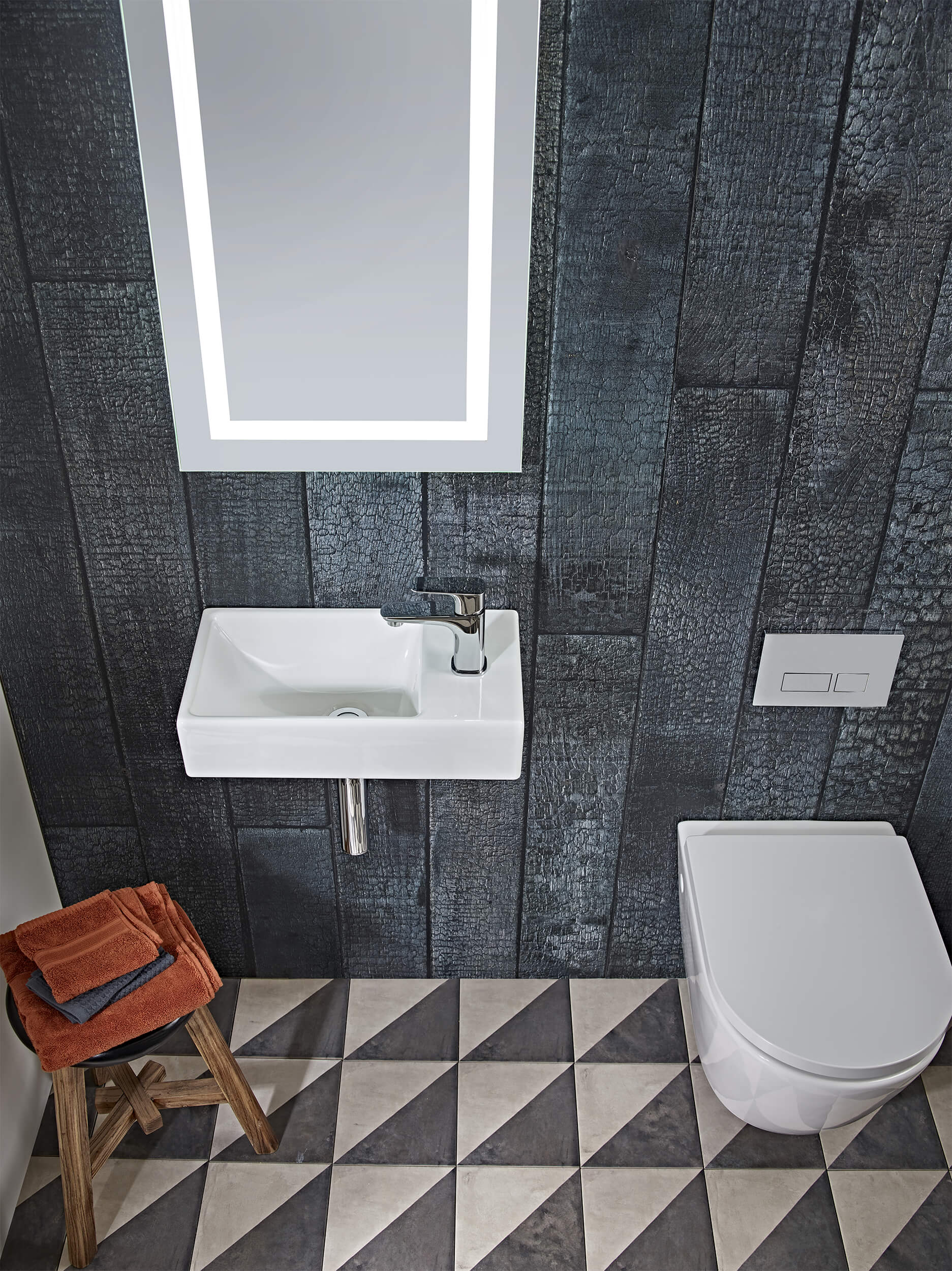 Tavistock Dimension White Wall Hung 460mm Basin - 1 Right Hand Tap Hole