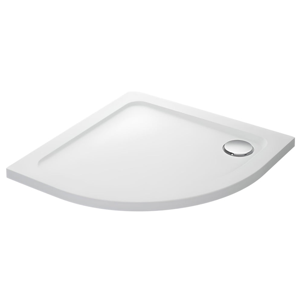 Mira Flight Safe Low Profile White Offset Quadrant Shower Tray with Waste - Anti-Slip