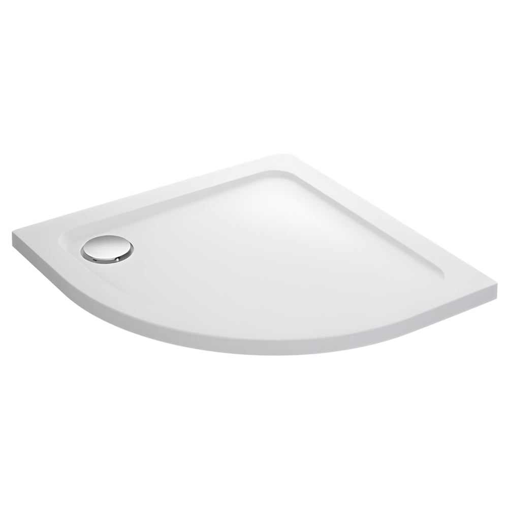 Mira Flight Safe Low Profile White Offset Quadrant Shower Tray with Waste - Anti-Slip