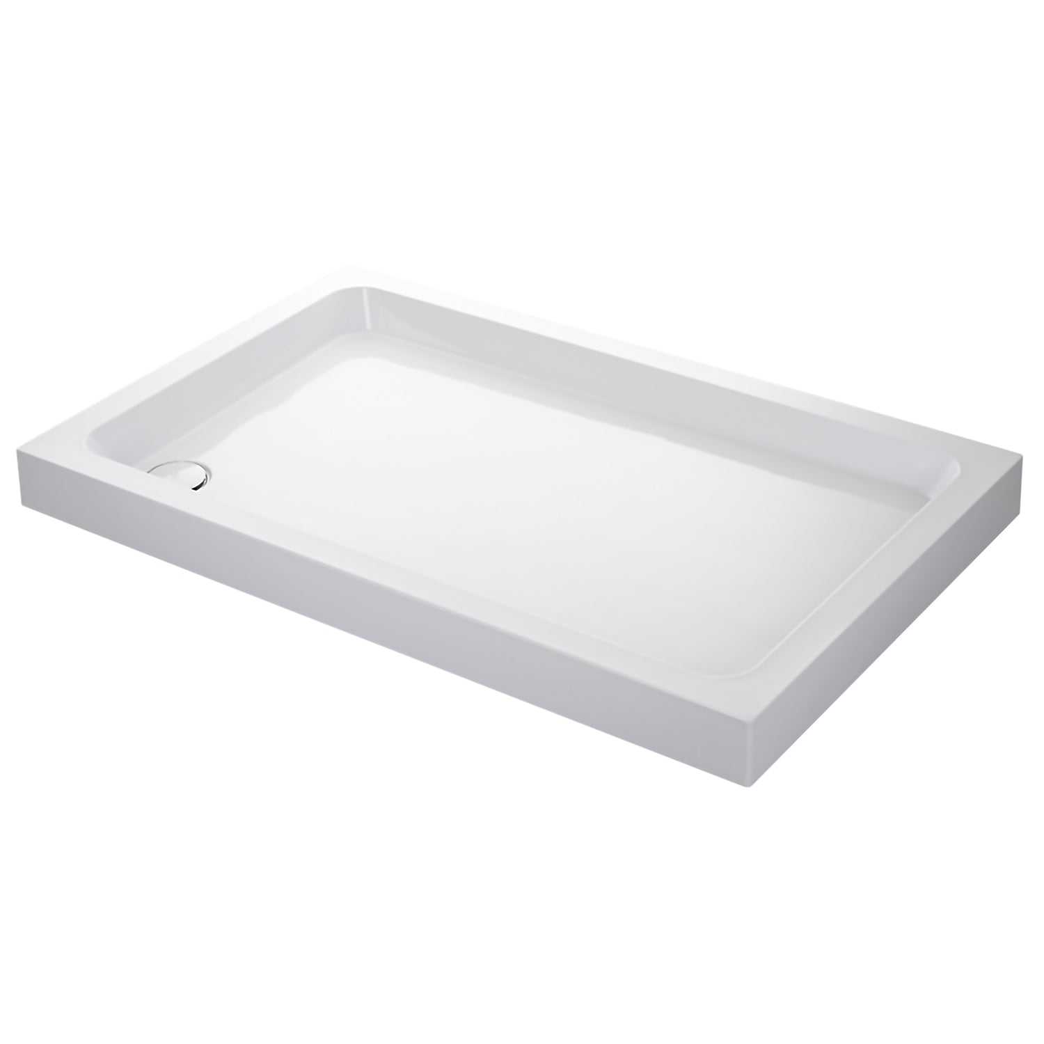 Mira Flight White Rectangular Shower Tray with Waste - ABS Acrylic-Capped Stone Resin