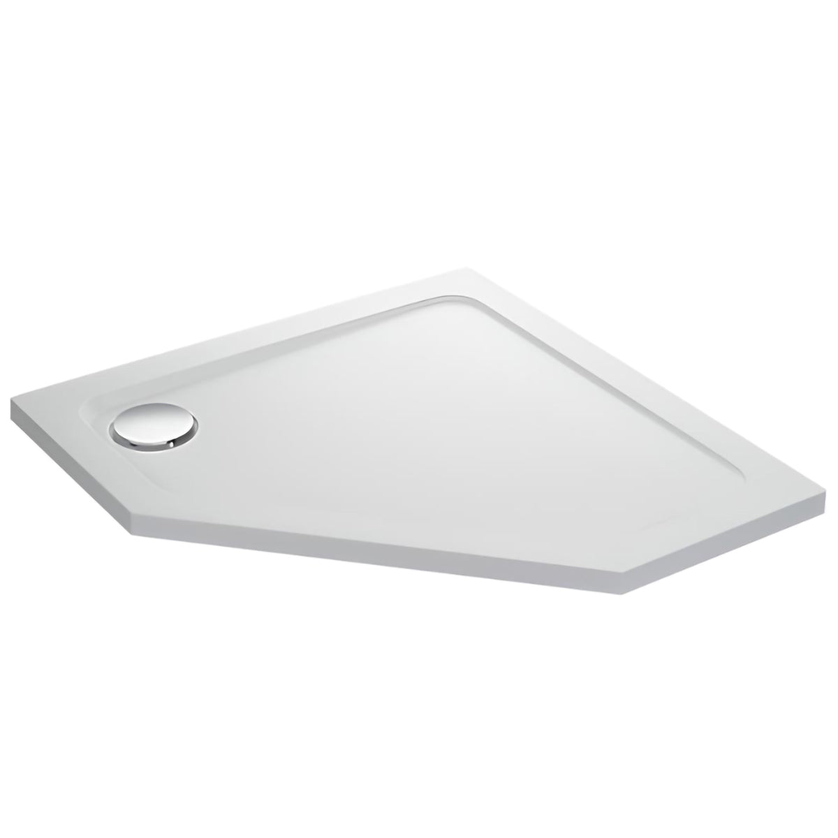 Mira Flight Safe Anti-Slip White Pentagon Shower Base with Waste - 1200 x 900mm