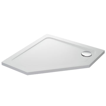 Mira Flight Safe Anti-Slip White Pentagon Shower Base with Waste - 1200 x 900mm