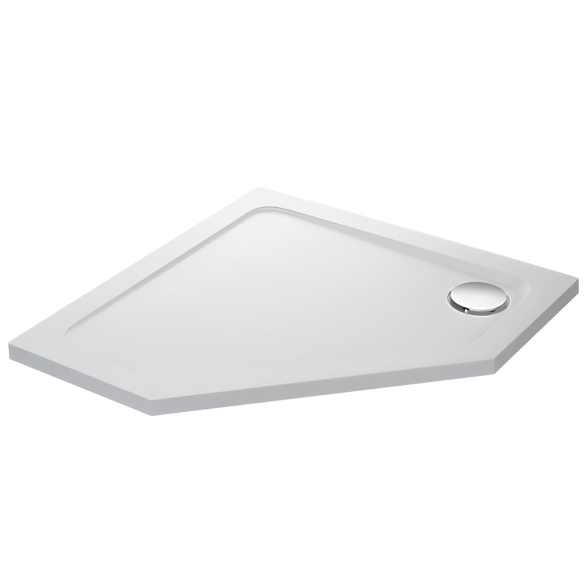 Mira Flight Safe Anti-Slip White Pentagon Shower Base with Waste - 1200 x 900mm