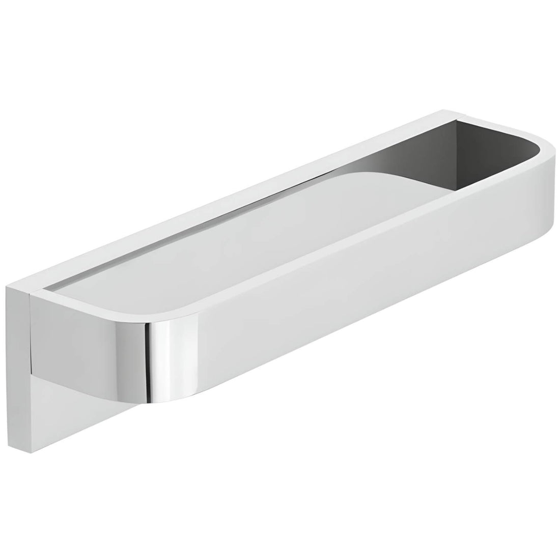 Chrome Vado Omika towel rail by Tuskan Tiles, featuring sleek modern design and multiple horizontal bars for towel hanging.
