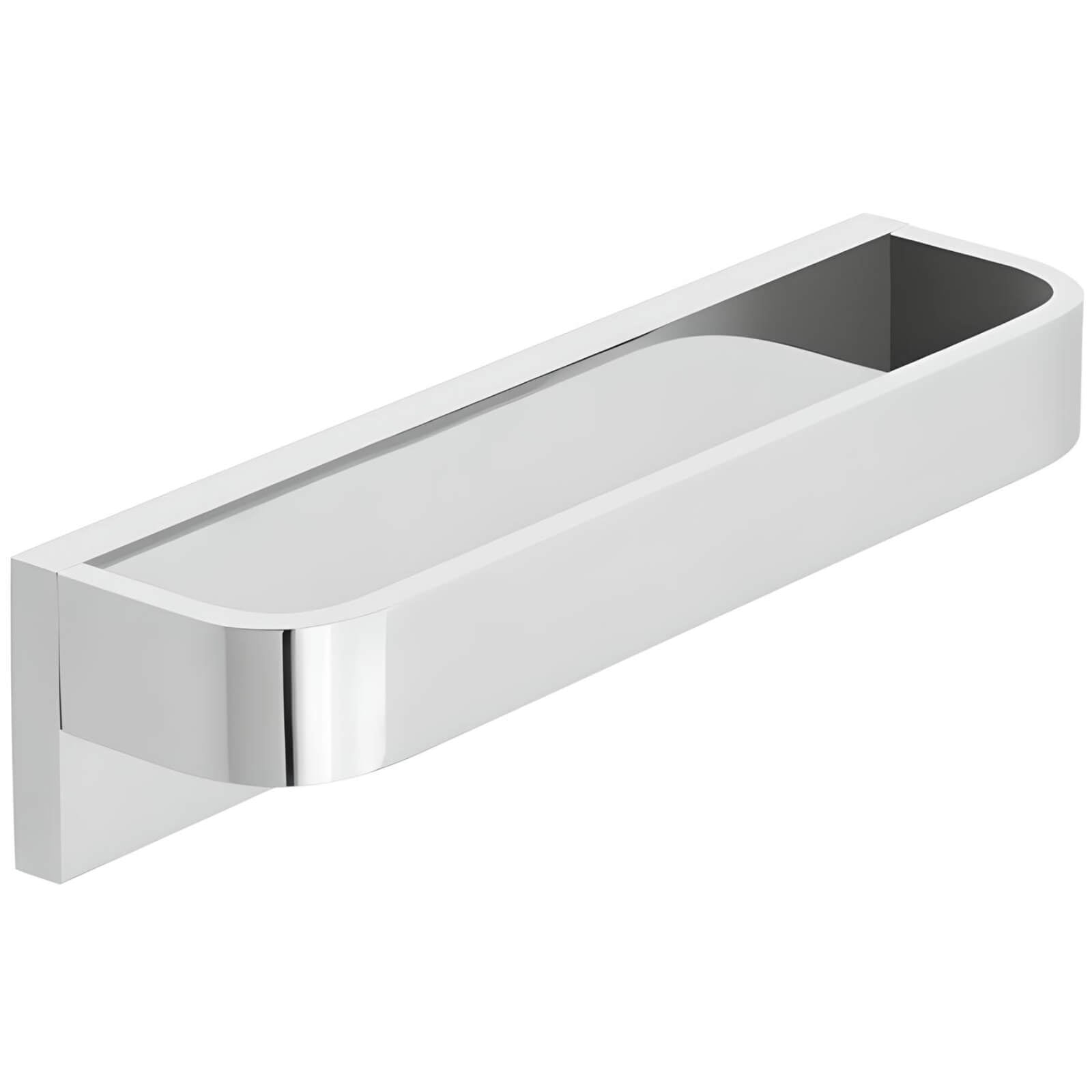 Chrome Vado Omika towel rail by Tuskan Tiles, featuring sleek modern design with horizontal bars for bathroom towels.