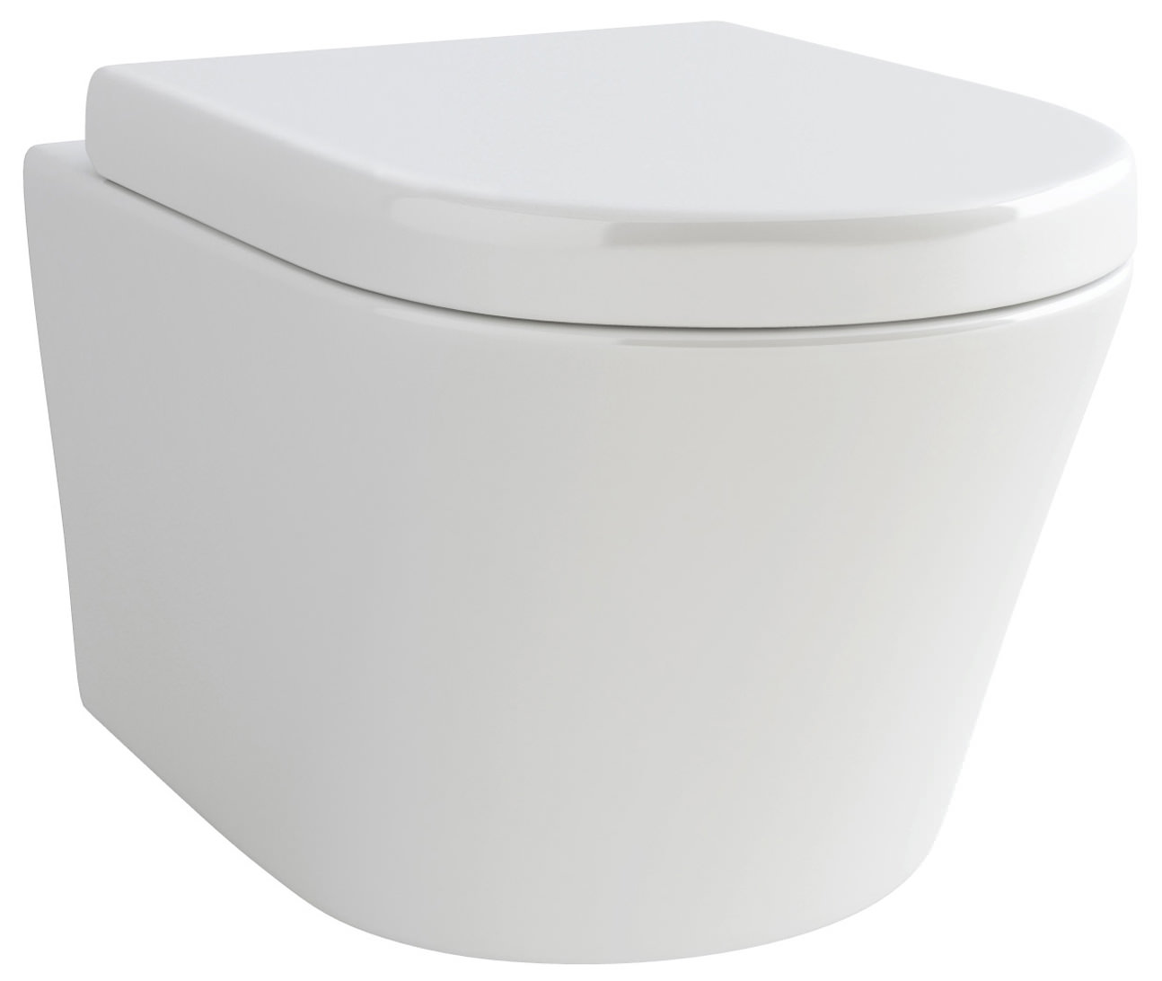 IMEX Arco white wall hung WC pan with fixing, 360 x 520mm, modern bathroom fixture by Tuskan Tiles.