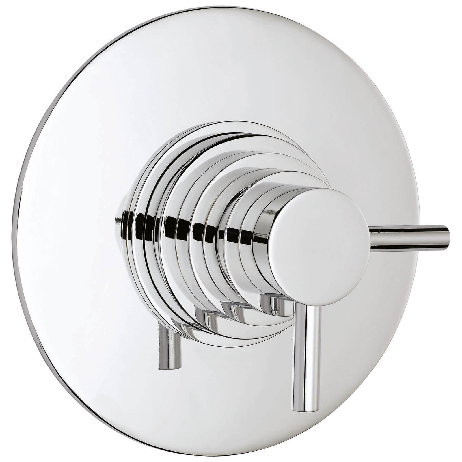 Hudson Reed Tec Chrome Contemporary Thermostatic Shower Valve - Round Trim - 2 Control