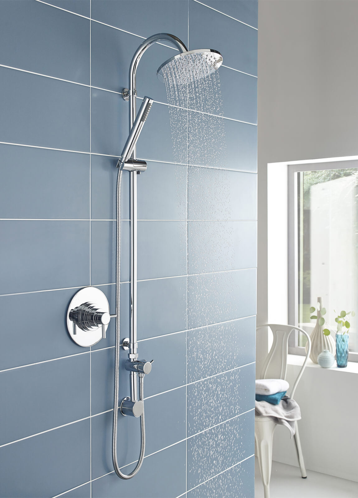Hudson Reed Tec Chrome Contemporary Thermostatic Shower Valve - Round Trim - 2 Control