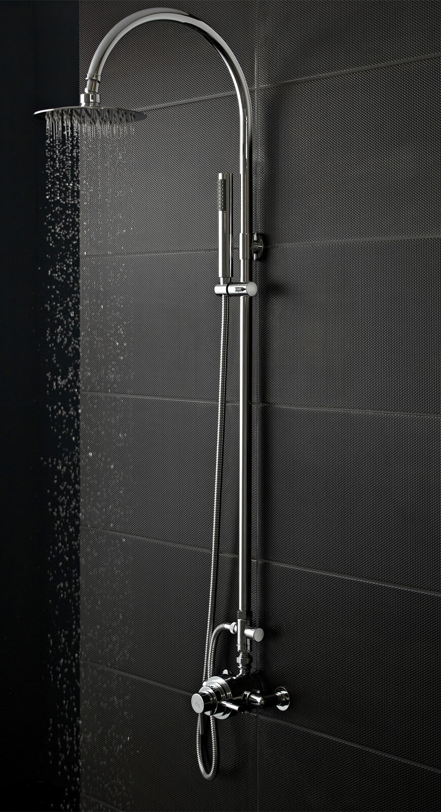 Hudson Reed Tec Chrome Contemporary Thermostatic Shower Valve - Round Trim - 2 Control