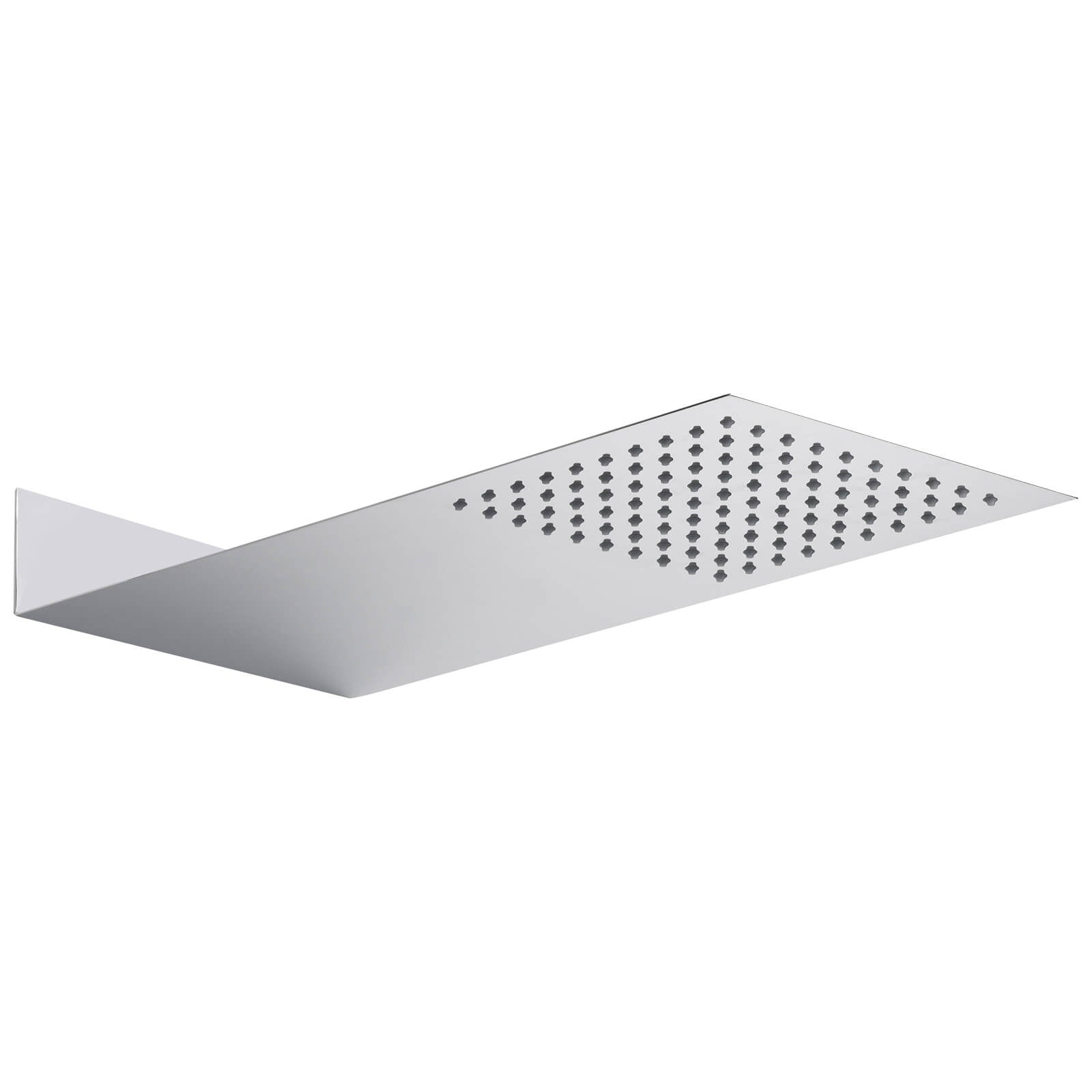 Hudson Reed Ultra-Thin Fixed Rectangular Shower Head - 1 Spray - Stainless Steel - 200 x 430mm