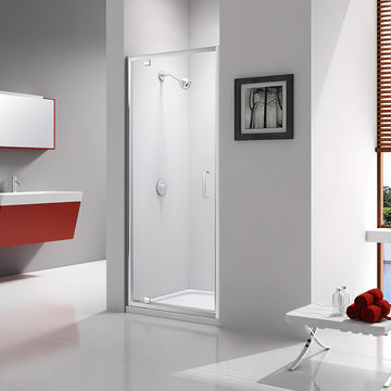 Merlyn Ionic Express Pivot Shower Door - Clear Glass - Chrome Frame